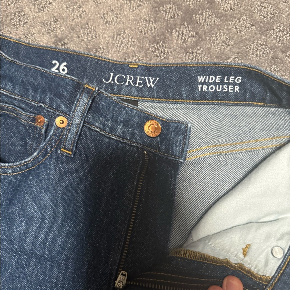 J. Crew Women’s Trouser wide leg Jean size 26/27